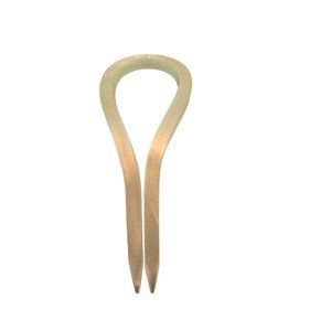 White Hairpin Bobby Hair Pick Bun Stick Fork Double Prong Plastic New